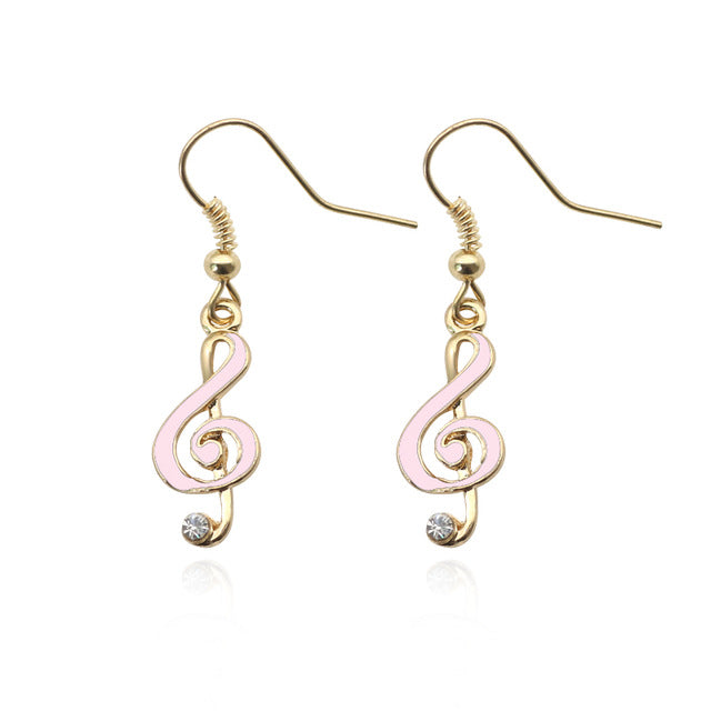 Music Note Drop Earrings