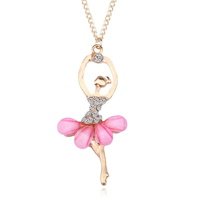 Crystal Ballet Dancer Necklace