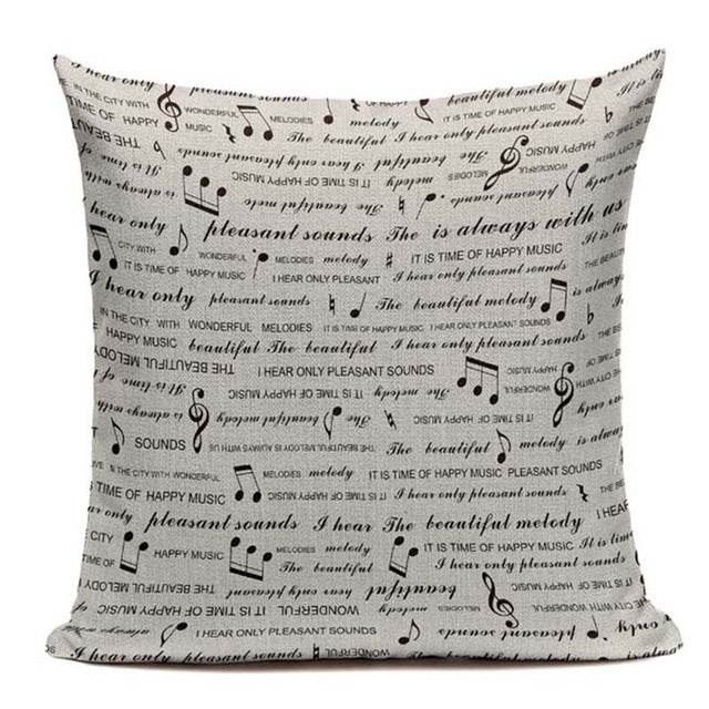 Music Series Note Printed Pillow Case