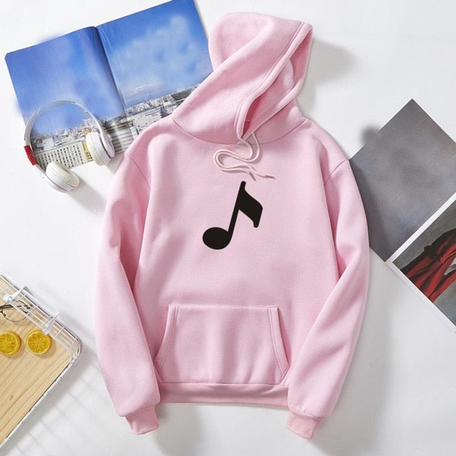 Music Note Women's Pocket Hoodie