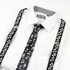 Music Printed Suspenders & Tie
