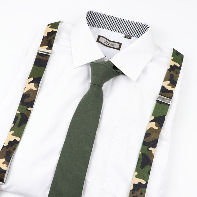 Music Printed Suspenders & Tie