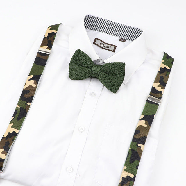 Music Printed Suspenders & Tie