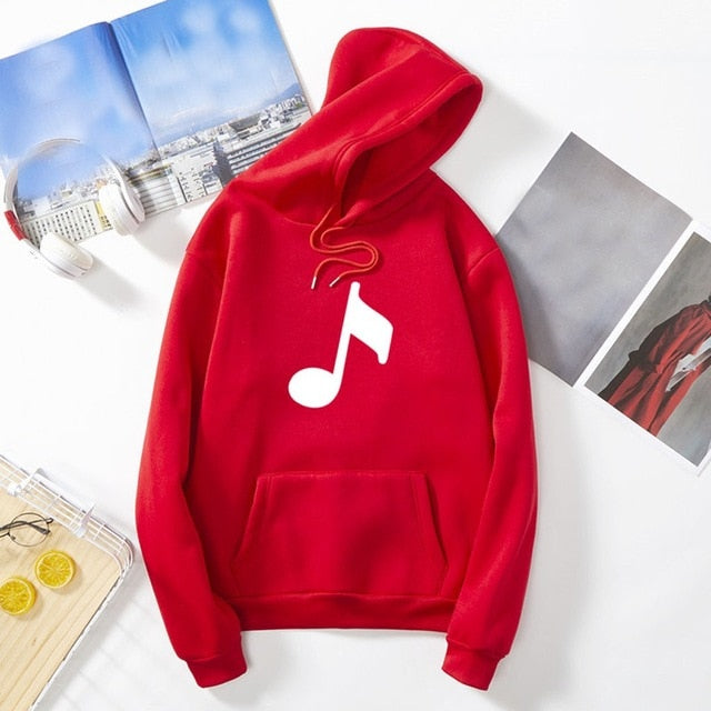 Music Note Women's Pocket Hoodie