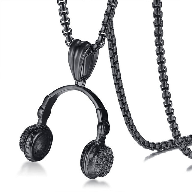 Music Headphone Pendant Necklace