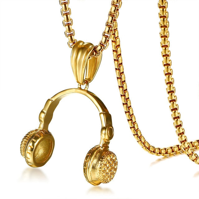Music Headphone Pendant Necklace