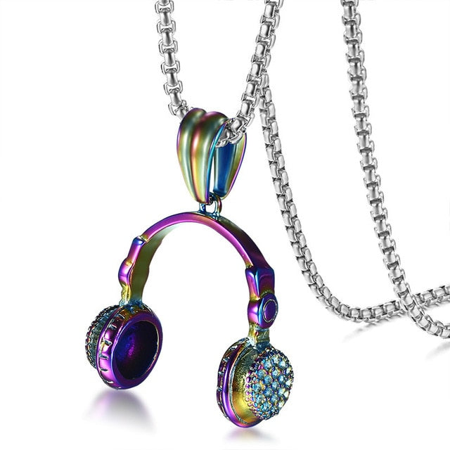 Music Headphone Pendant Necklace