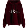 Women's Music Wave Printed Hoodie