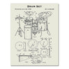 Drum Blueprint Retro Wall Art