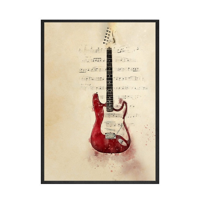 Vintage Music Instrument Wall Art