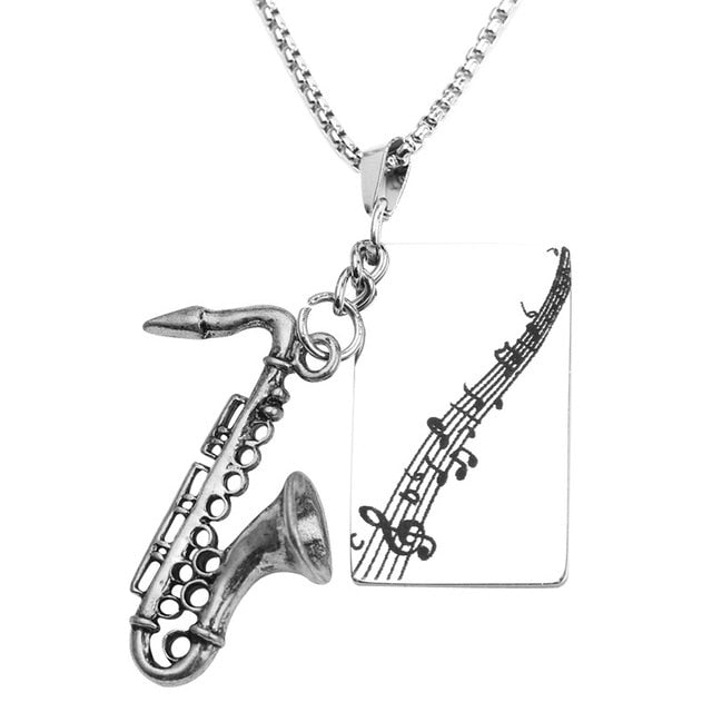 Saxophone/Trumpet Musical Necklace - Silver Saxophone - { shop_name }} - Review