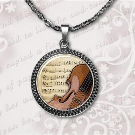 Violin Glass Necklace - Artistic Pod