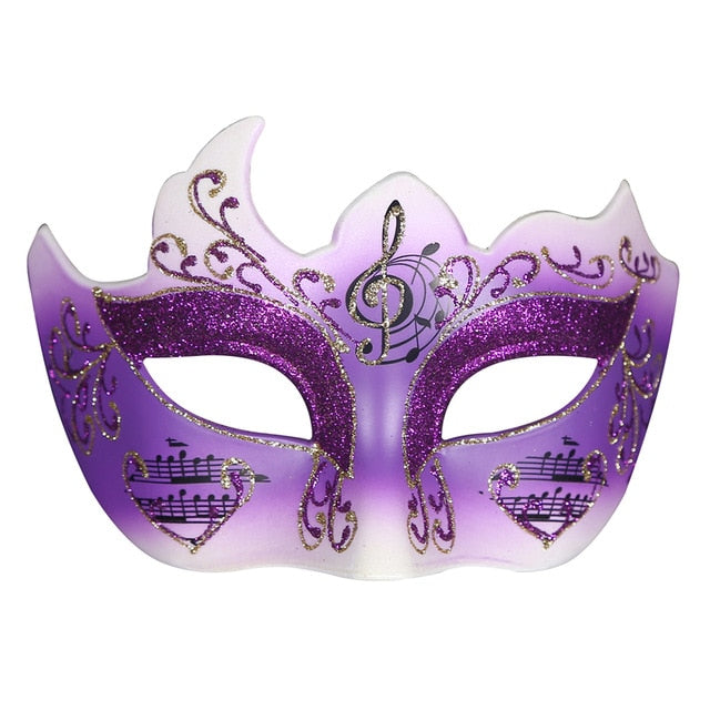 Music Notes Glitter Venetian Mask