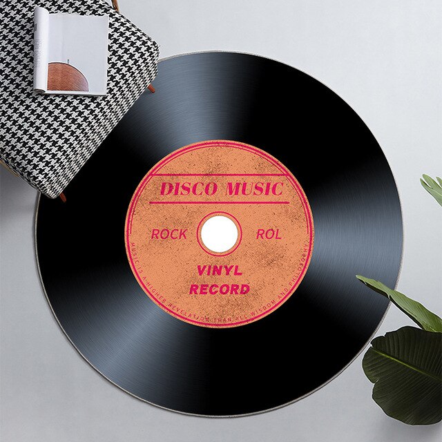 Retro CD Round Area Rug