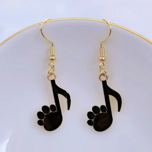 Piano Cat Enamel Earrings