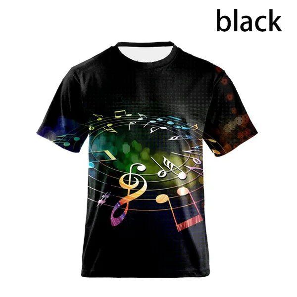 New Music Piano Printed T-shirt