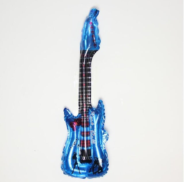 10pcs/lot Cartoon Guitar Party Foil Balloon - 10pcs Blue - { shop_name }} - Review
