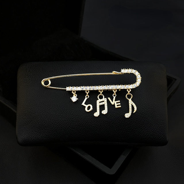 Music Note Zirconia Pin