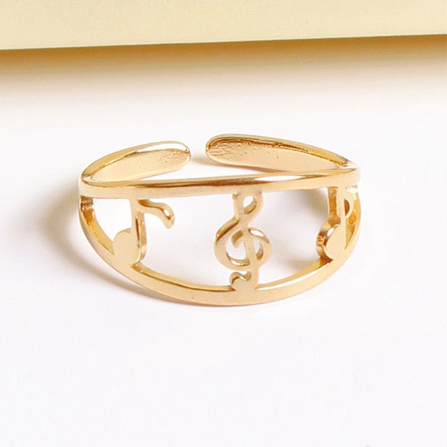 Three Music Note Open Ring