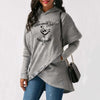 "When Words Fails Music Speaks" Irregular Hoodie - Gray / S - { shop_name }} - Review