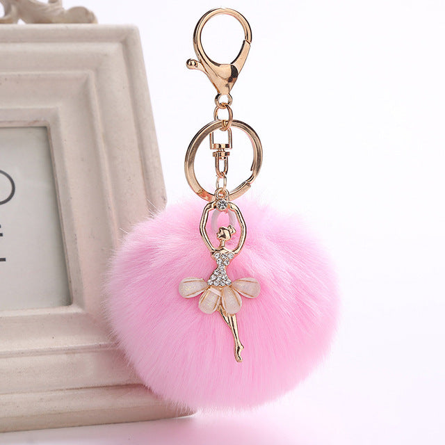 Ballet Pom-pom Keychain