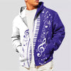 Classic Piano Music Print Zip-up Hoodie