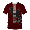 3D Guitar Graphic T-shirt - Dark Red / S - { shop_name }} - Review