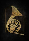 Gold Music Note Instrument Poster