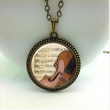 Violin Glass Necklace - Artistic Pod