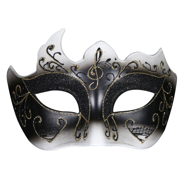Music Notes Glitter Venetian Mask
