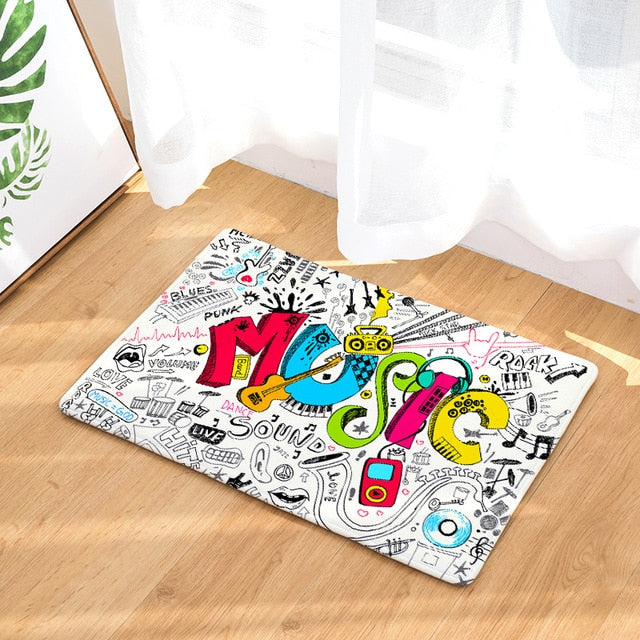 Vintage Music Notes Doormat