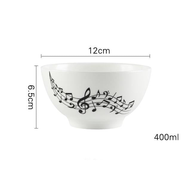Music Note White Plate & Bowl