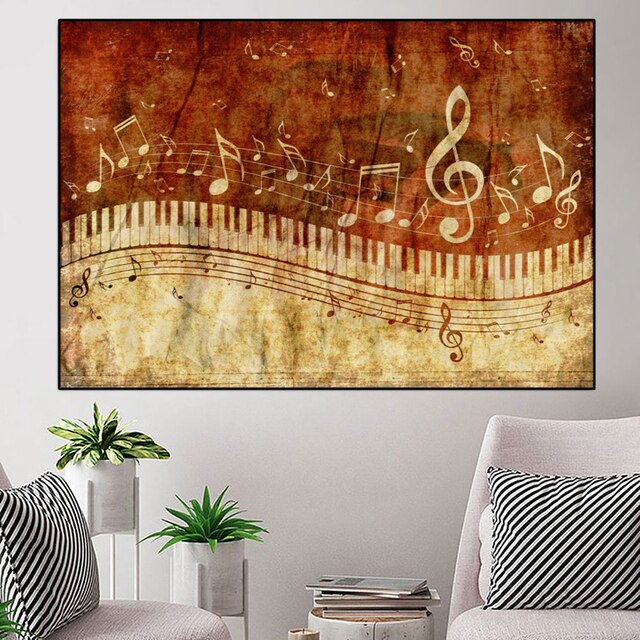 Piano Key Music Note Wall Art