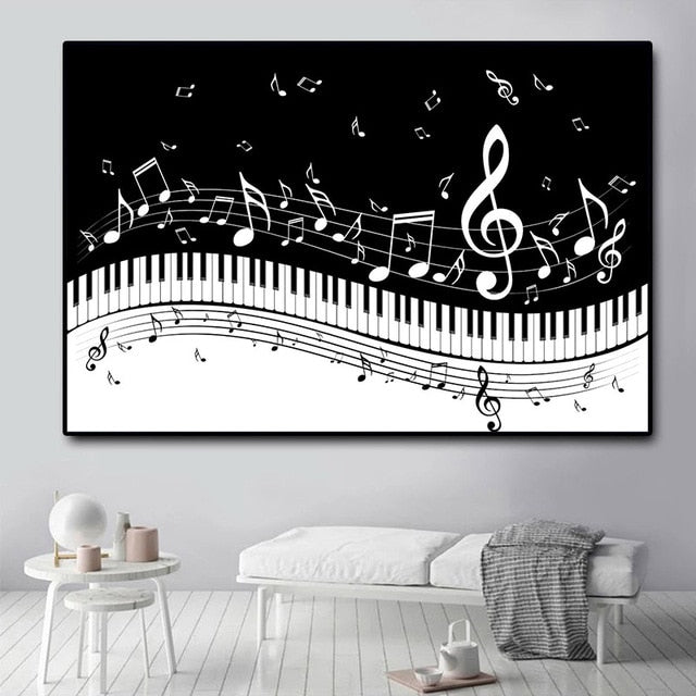 Piano Key Music Note Wall Art