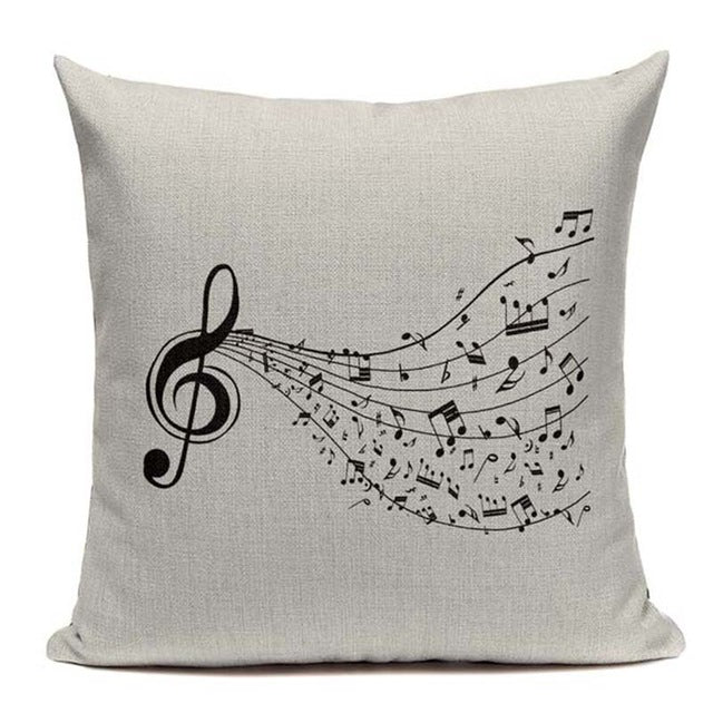 Music Series Note Printed Pillow Case