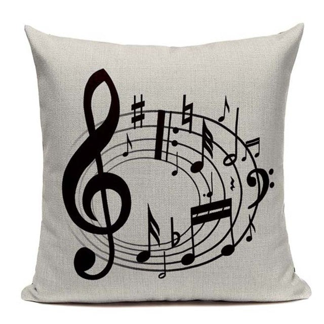 Music Series Note Printed Pillow Case