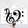 Musical Note Print Hooded Blanket