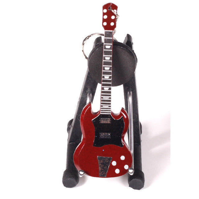 Wooden Miniature Guitar Keychains