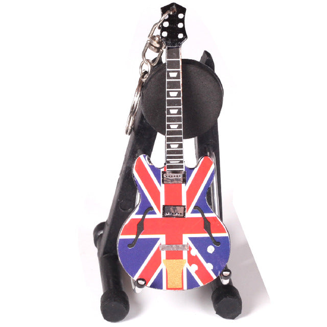 Wooden Miniature Guitar Keychains