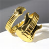 Gold/Black Guitar Curved Ring