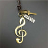 Vintage Music Note Pendant Necklace
