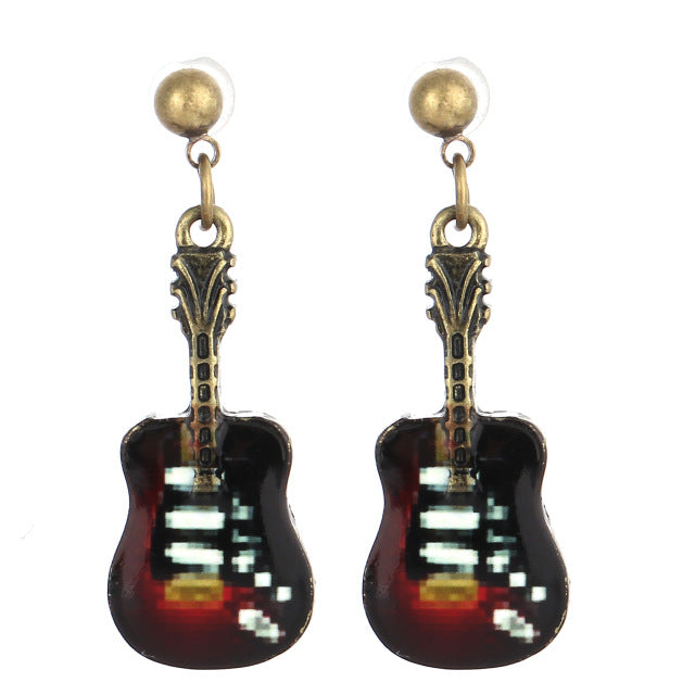 Guitar Shaped Drop Earrings