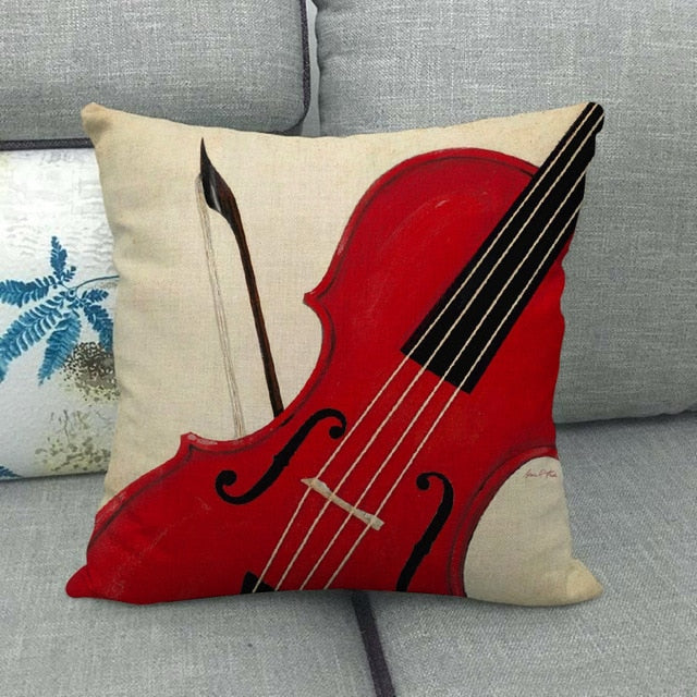 Decorative Musical Instruments Pillowcase