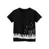 Girl Kids Piano Cat T-shirt