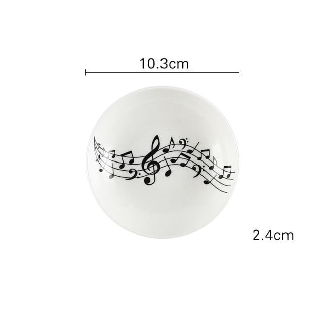 Music Note White Plate & Bowl