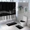 Piano Key Music Bathroom Mat Curtain Set