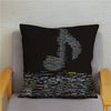 Trendy Music Pattern Cushion Cover