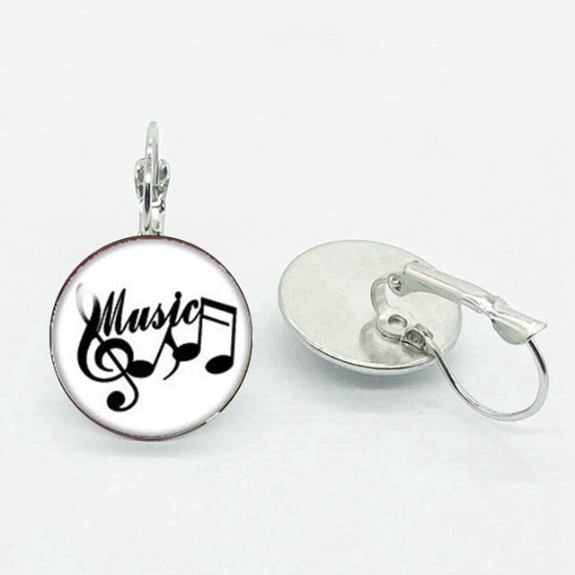 Music Notes Glass Earrings