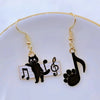 Piano Cat Enamel Earrings