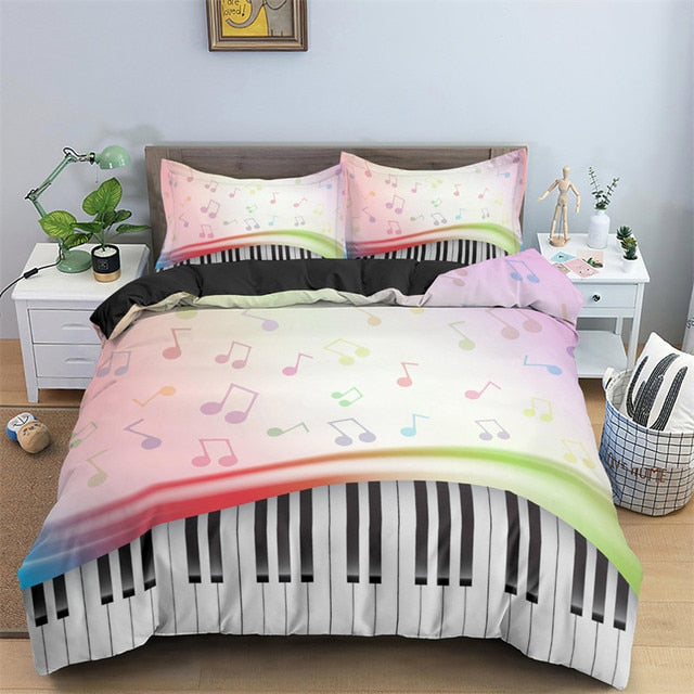 Comfortable Music Theme Bedding Set